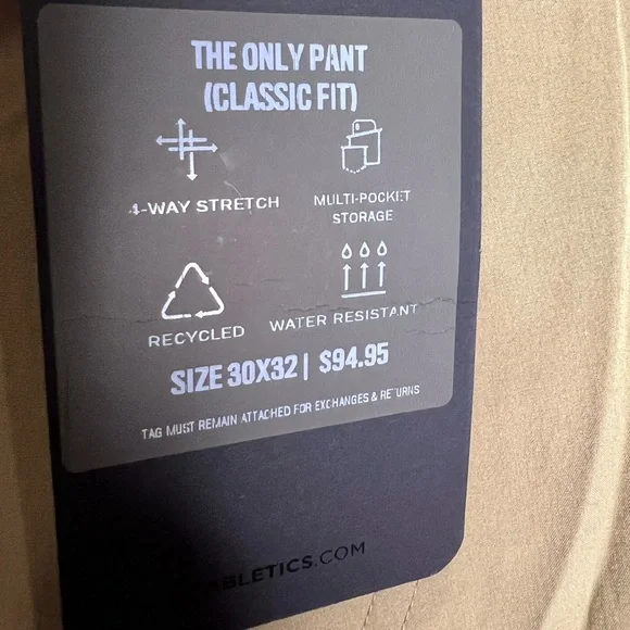 Fabletics NWT Men’s The Only Pant Classic Fit 30x32 Dark Twill - Picture 6 of 13